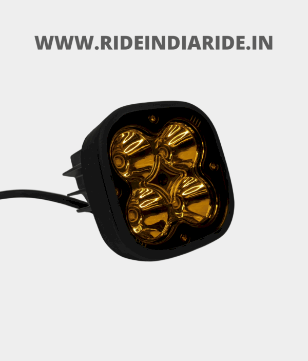 HJG Original 4 LED CREE 60W Fog Light Auxiliary Light For All Motorcycles With Yellow Filter Cap (2 Pcs)