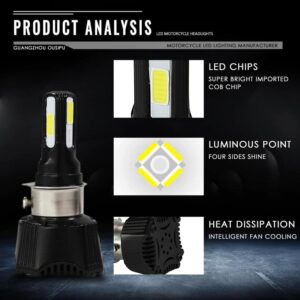 RTD M02H 42W H4 LED Headlight For Universal Bikes/Scooters (1 Piece)