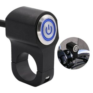 12V Motorcycle Handlebar Switches Blue LED 7/8″ ON-OFF Headlight Fog Light Switch