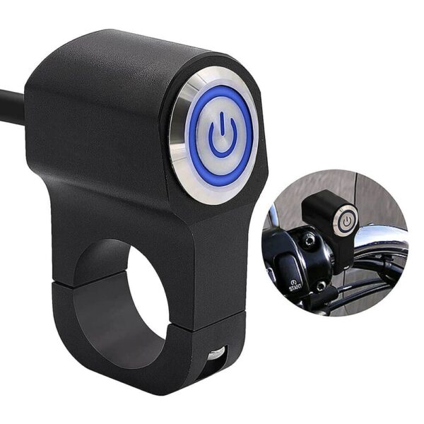 12V Motorcycle Handlebar Switches Blue LED 7/8″ ON-OFF Headlight Fog Light Switch