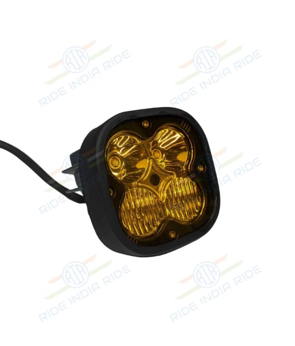 HJG 4 LED CREE 60W Combo Spot & Spread Fog Light For All Motorcycles With Yellow Filter Cap