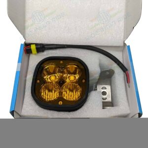 HJG 4 LED CREE 60W Combo Spot & Spread Fog Light For All Motorcycles With Yellow Filter Cap