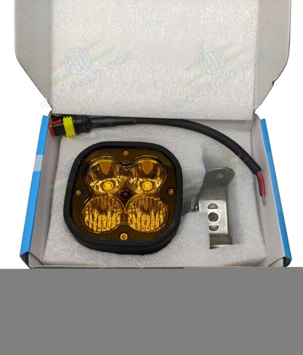 HJG 4 LED CREE 60W Combo Spot & Spread Fog Light For All Motorcycles With Yellow Filter Cap