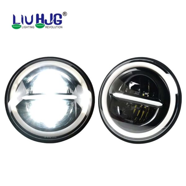 HJG 7 Inch 110W Minus LED Headlight For Royal Enfield, Mahindra Thar, Jeep.