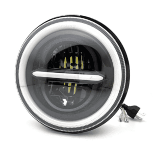 7 Inch HJG 90W Minus LED Headlight With DRL Ring Yellow/White