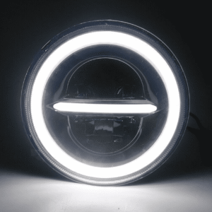 7 Inch HJG 90W Minus LED Headlight With DRL Ring Yellow/White