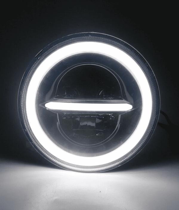 7 Inch HJG 90W Minus LED Headlight With DRL Ring Yellow/White