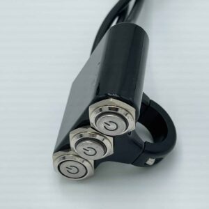 12V Motorcycle Handlebar 3 Switches Blue LED 7/8″ 22mm ON-OFF Headlight Fog Light