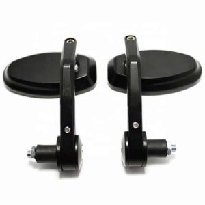 Bar End Mirrors Oval For 7/8" Handle Bar End Motorcycle Rear View Side Mirrors