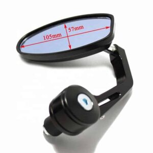 Bar End Mirrors Oval For 7/8" Handle Bar End Motorcycle Rear View Side Mirrors