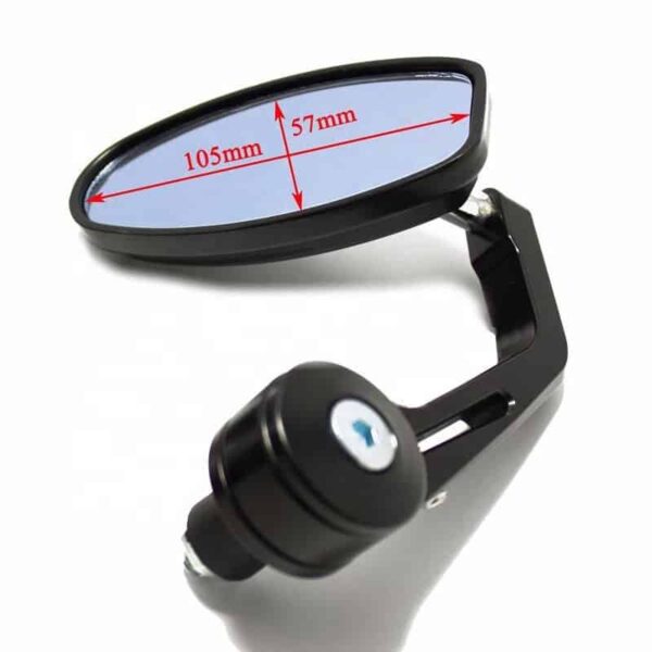 Bar End Mirrors Oval For 7/8" Handle Bar End Motorcycle Rear View Side Mirrors