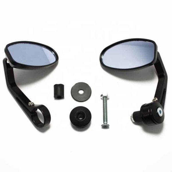 Bar End Mirrors Oval For 7/8" Handle Bar End Motorcycle Rear View Side Mirrors