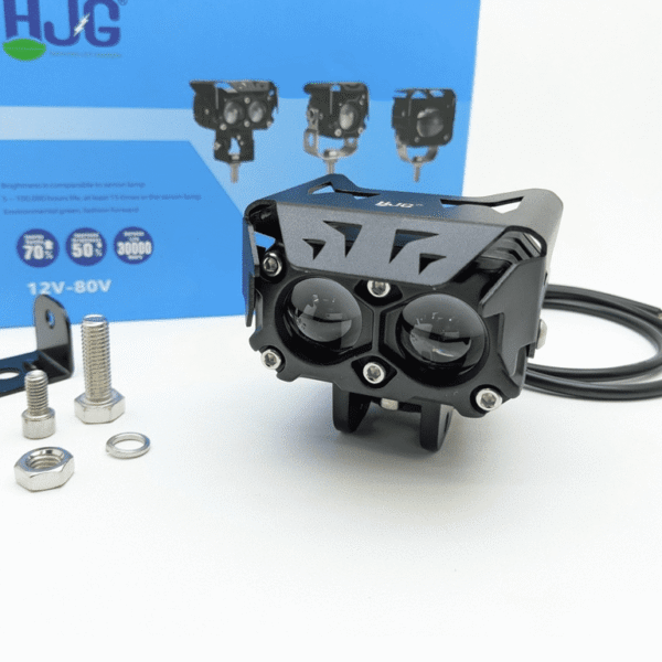 HJG Mega Drive 60W Quad Shot Dual Lens/Dual Color High/Low Yellow/White LED Fog Lights With Wiring Harness & Clamps (Full Kit)