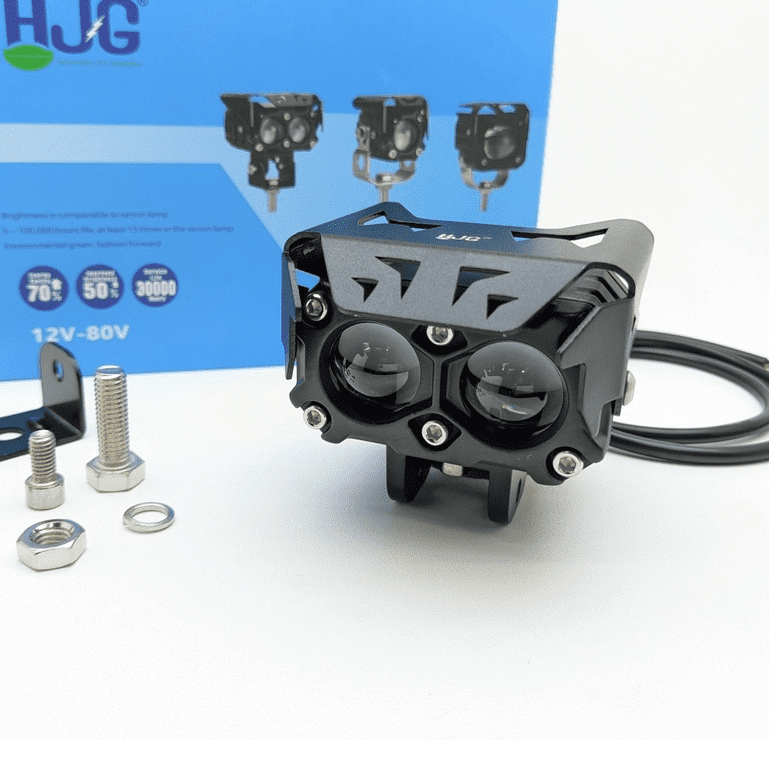 HJG Mega Drive 60W Quad Shot Dual Lens/Dual Color High/Low Yellow/White LED Fog Lights With Wiring Harness & Clamps (Full Kit) - Image 2