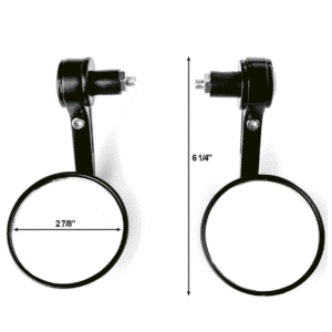Bar End Mirrors Round For 7/8" Handle Bar End Motorcycle Rear View Side Mirrors