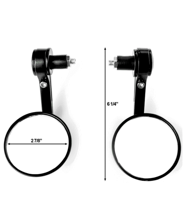 Bar End Mirrors Round For 7/8" Handle Bar End Motorcycle Rear View Side Mirrors