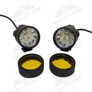 HJG L9X 90W CREE 9 LED Fog Light Auxiliary For Motorcycles With Yellow Filter (2 Pcs)