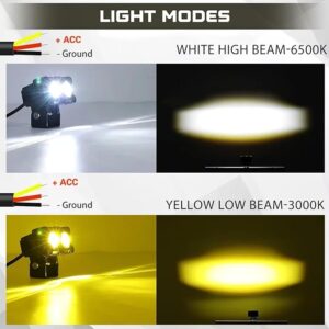 HJG Dual Shot 2 LED 40W Dual Intensity White/Yellow LED Fog Lights For All Motorcycles