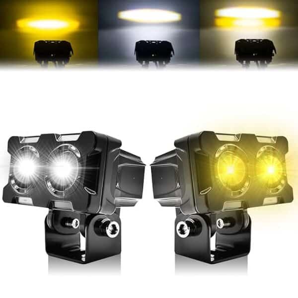 HJG Dual Shot 2 LED 40W Dual Intensity White/Yellow LED Fog Lights For All Motorcycles