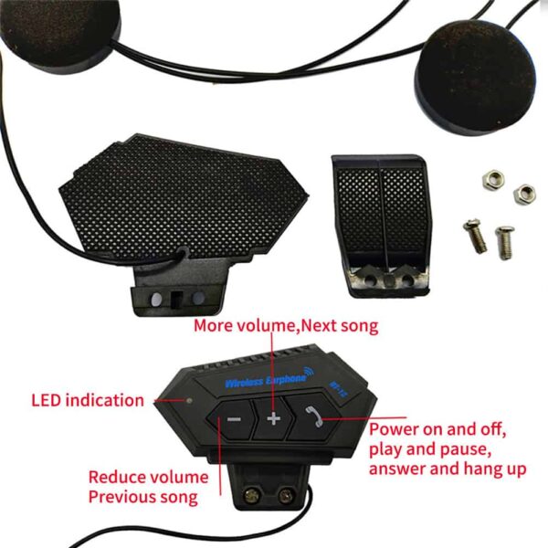 BT12 Wireless Headphone Speaker for Motorcycles Helmet Hands-Free Helmet Headset