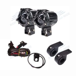 HJG Y Lens Ultra Wide Dual Intensity LED Driving Fog Lights White/Yellow With Wiring Harness Kit & Clamps - (Full Kit)