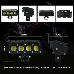LED motorcycle headlight with high-intensity LEDs for improved visibility and safety during night rides. Durable design suitable for various bike models, enhancing riding experience.