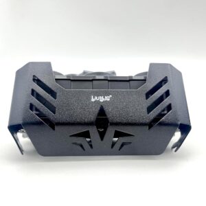 Durable black motorcycle phone holder with ventilation slots for Ride India Ride, perfect for secure, accessible device mounting on bikes during rides.