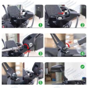Tanax Napoleon Rearview Mirror Bar End + Regular Mount Anti-glare Universal