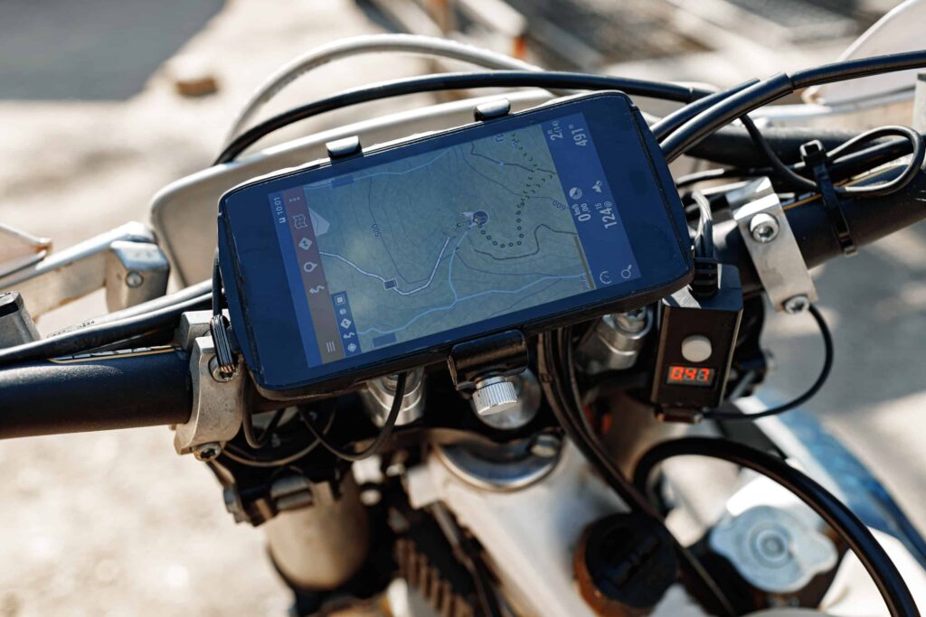 closeup details cross motorcycle parked ground