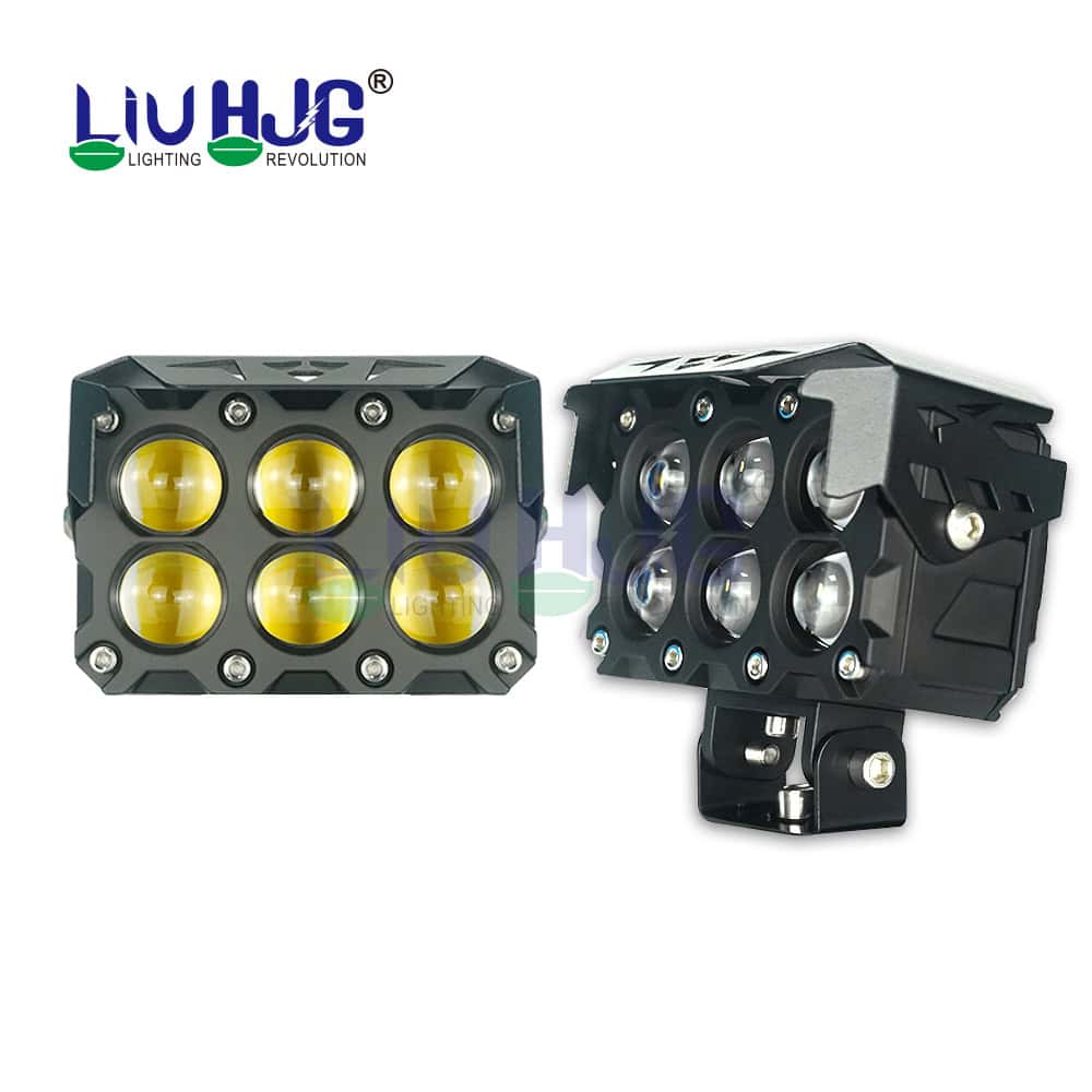 HJG Original Mega Drive 6 Lens Dual Color Yellow/White LED Fog Lights (Pair)