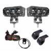 HJG Original Mega Drive 3 Lens Dual Color Yellow/White LED Fog Lights With Wiring Harness & Clamps (Full Kit)