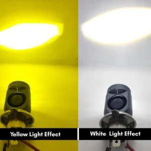 LIU HJG Motorcycle LED Headlight Projector Bulb Yellow/White With H4 Fitting (12V-36V) (30W-50W, pack Of 1)