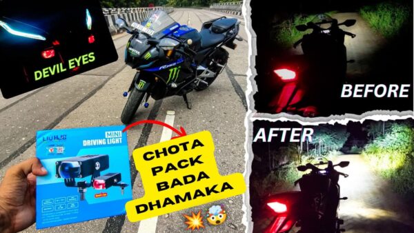 LIU HJG Waymaker Dual Colour Fog Light Version 4 with Red Devil Eye and Canbus Wiring (2Pcs) – Easy Installation for Cars and Motorcycles