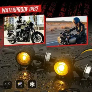 Bike Indicator Light Bright COB LED Signal Lights Mini Metal Indicator Universal For Bike Motorcycle (2 Pcs)