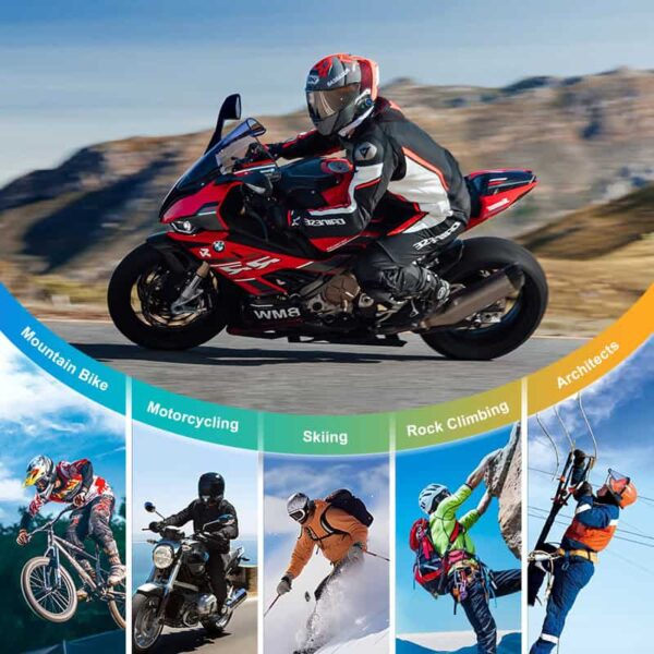 Q28 Motorcycle Helmet Bluetooth Headset with 1080P Camera – 500M Intercom Range