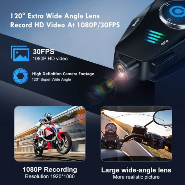 Q28 Motorcycle Helmet Bluetooth Headset with 1080P Camera – 500M Intercom Range