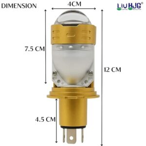 High-quality LED motorcycle indicator light with durable gold and silver finish, measuring 12cm high for enhanced visibility and safety during rides.