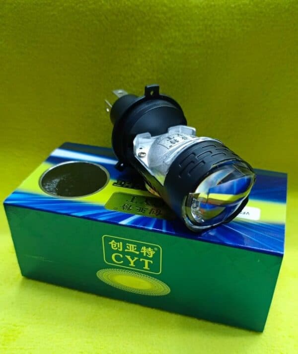Bright LED bicycle headlight bulb for safe riding and enhanced visibility on roads and trails.