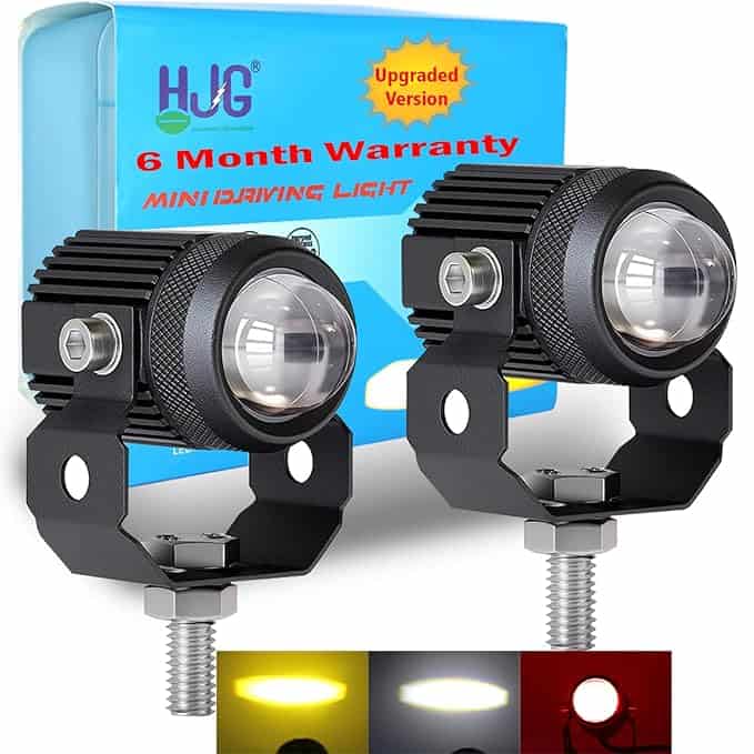 High-quality motorcycle mini driving lights, featuring durable design and bright LED illumination, perfect for enhancing visibility and safety during rides.