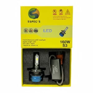Bright automotive LED headlamp kit for motorcycles and cars, high brightness 160W, 16000LM to 20000LM, suitable for vehicle lighting upgrades.