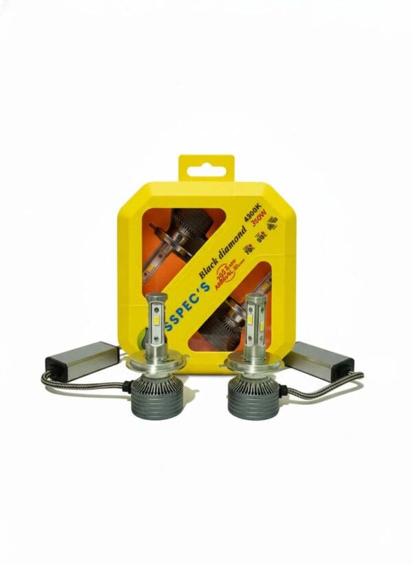 SSpecs Black Diamond 350W H4 Extreme Power LED Headlight Kit (Pack of 2) (6 Months Warrenty)