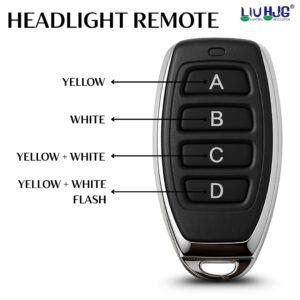 LIU HJG M3 Mini 60W LED Headlight Bulb Dual Color with Remote White+Yellow (Pack of 1) - Image 5