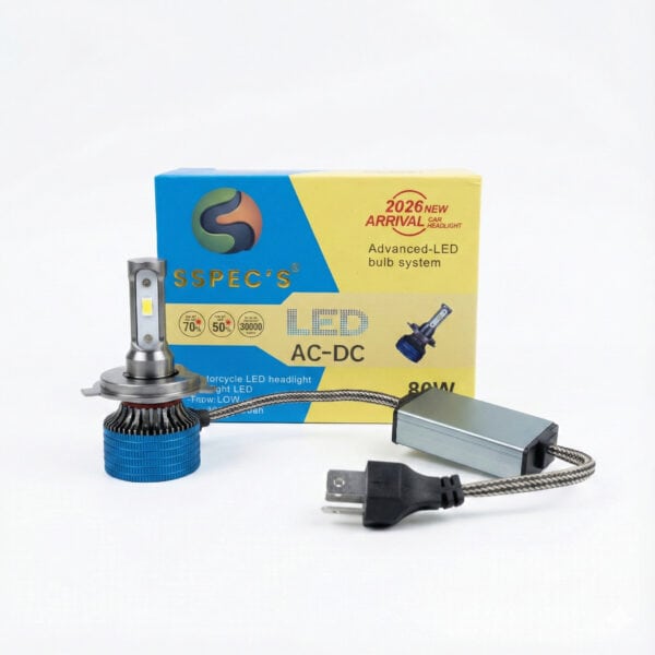SSpecs 80W H4 LED Headlight Bulb – Universal for Car & Motorcycle