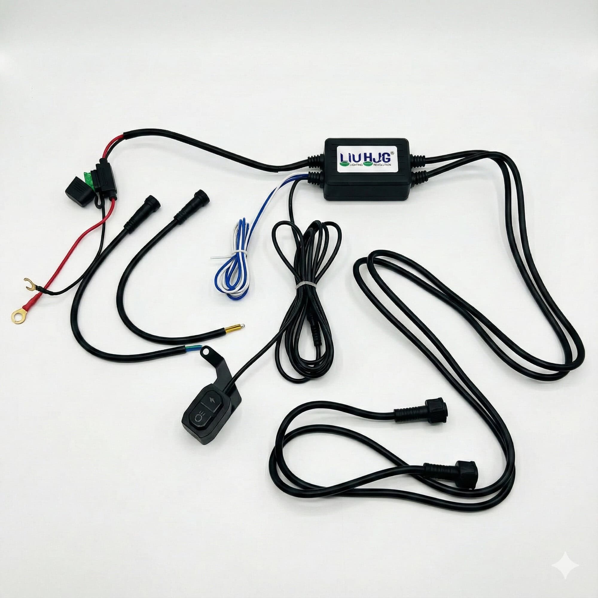 fog light wiring harness for motorcycle dual color kit
