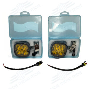 HJG Original 4 LED CREE 60W Fog Light Auxiliary Light For All Motorcycles With Yellow Filter Cap