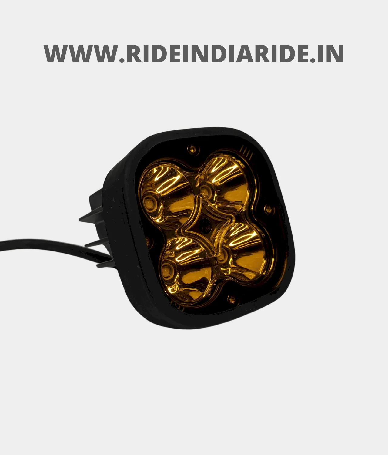 HJG Original 4 LED CREE 60W Fog Light Auxiliary Light For All Motorcycles With Yellow Filter Cap (2 Pcs) - Image 6