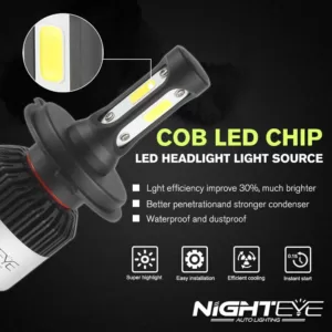 Original NIGHTEYE H4 Super Bright LED Headlights For All Motorcycles & Scooters (1Pair)