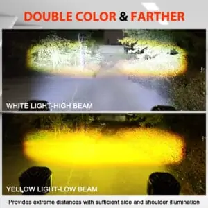 Super 4X4 Fog Lights Projector Spot LED 120W Square Dual Color White/Yellow (2Pcs)