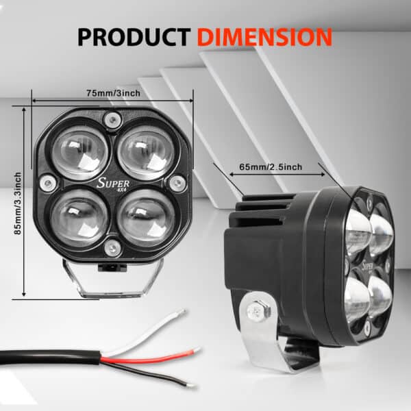 Super 4X4 Fog Lights Projector Spot LED 120W Square Dual Color White/Yellow (2Pcs)