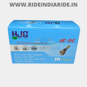 HJG LED Headlight Bulb H4 For All Motorcycles AC/DC (80W White)